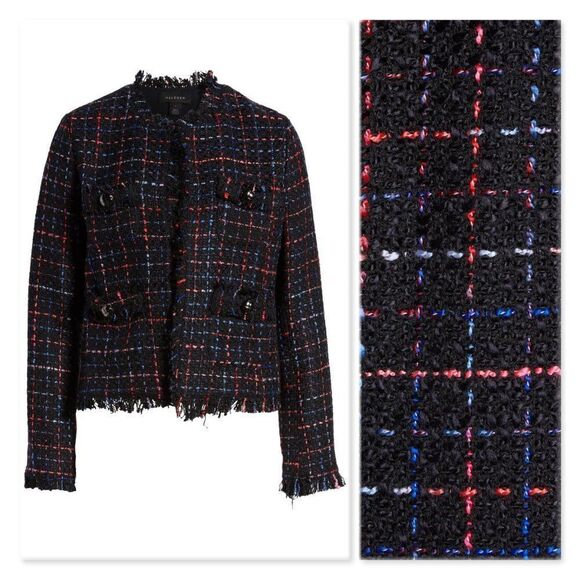 Halogen Raw Edge Cotton Blend Tweed Jacket - Picture 3 of 12